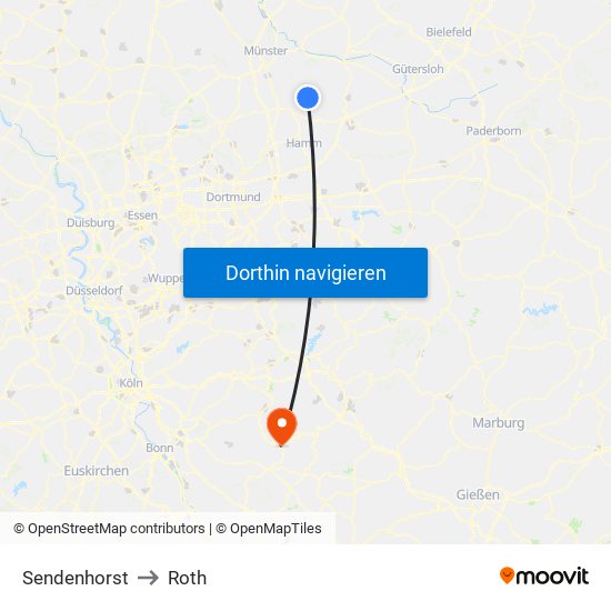 Sendenhorst to Roth map