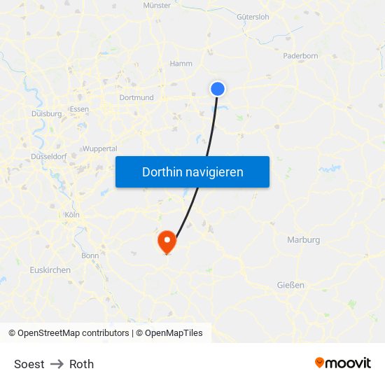 Soest to Roth map