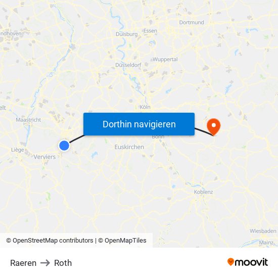 Raeren to Roth map