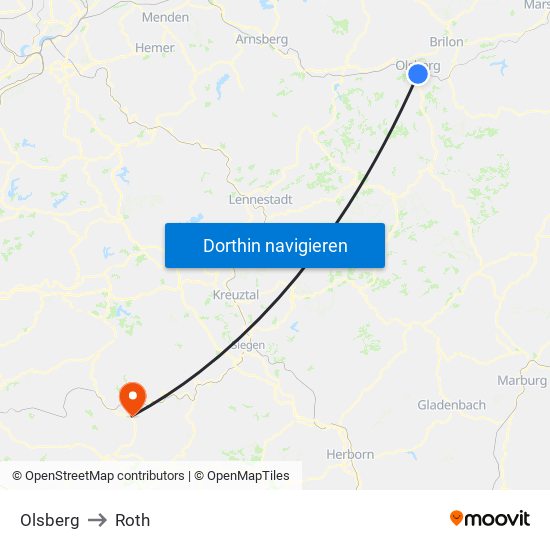 Olsberg to Roth map