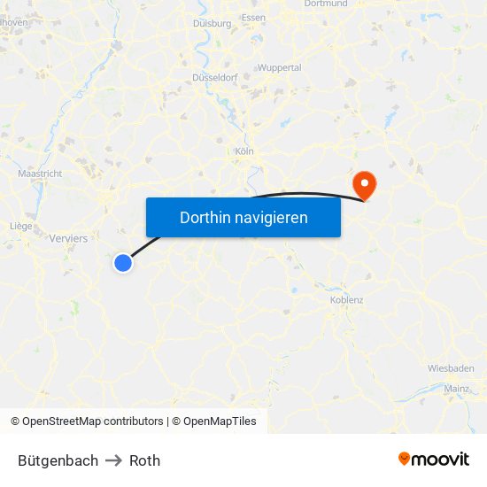 Bütgenbach to Roth map