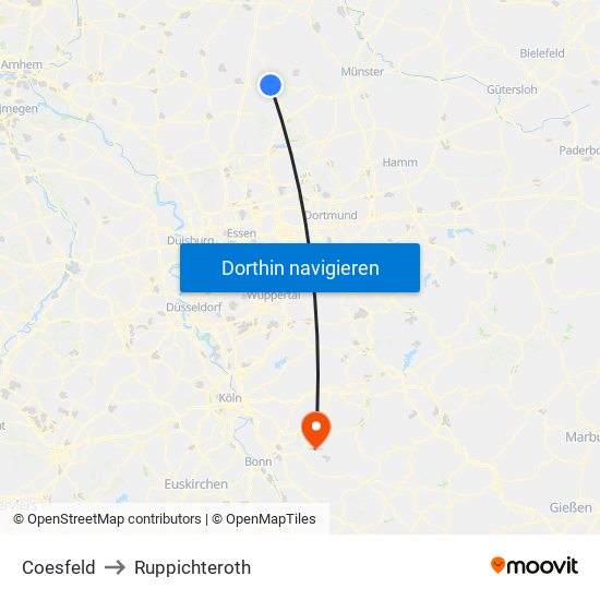 Coesfeld to Ruppichteroth map