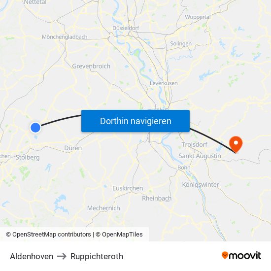 Aldenhoven to Ruppichteroth map