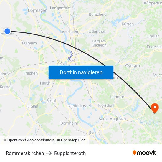 Rommerskirchen to Ruppichteroth map