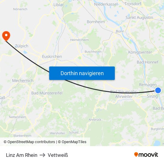 Linz Am Rhein to Vettweiß map