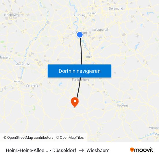 Heinr.-Heine-Allee U - Düsseldorf to Wiesbaum map