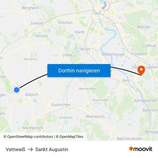Vettweiß to Sankt Augustin map