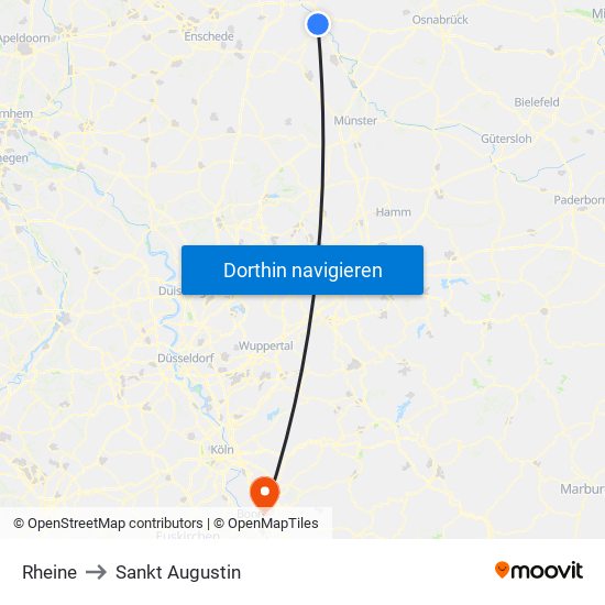 Rheine to Sankt Augustin map