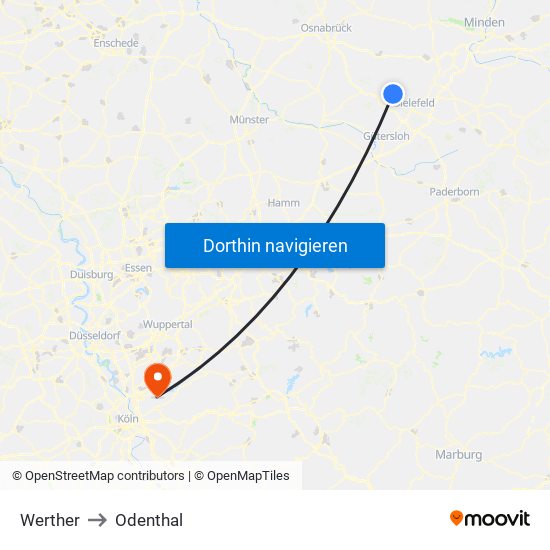 Werther to Odenthal map