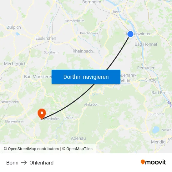 Bonn to Ohlenhard map