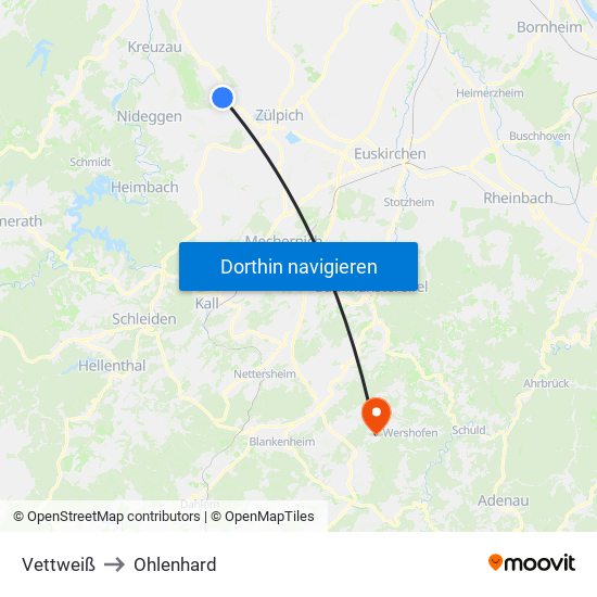 Vettweiß to Ohlenhard map