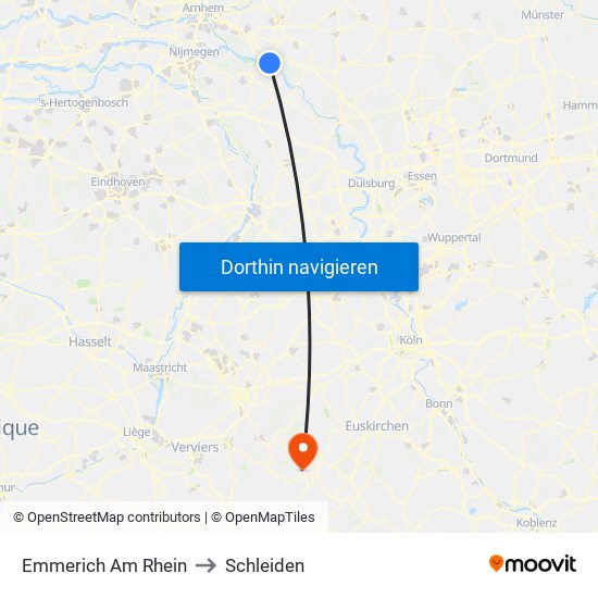 Emmerich Am Rhein to Schleiden map