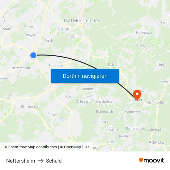 Nettersheim to Schuld map