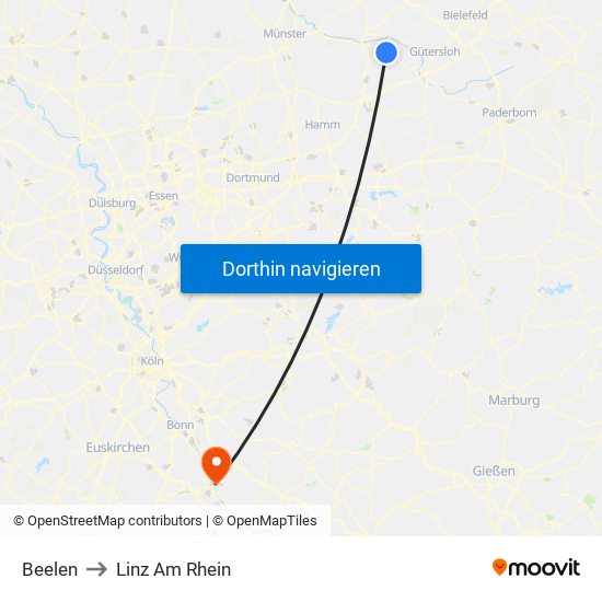 Beelen to Linz Am Rhein map