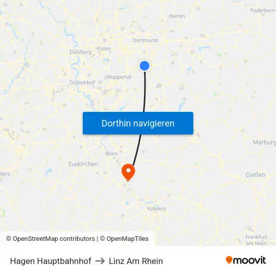 Hagen Hauptbahnhof to Linz Am Rhein map