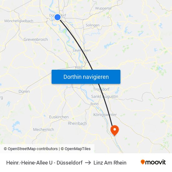 Heinr.-Heine-Allee U - Düsseldorf to Linz Am Rhein map