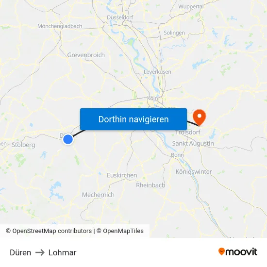 Düren to Lohmar map