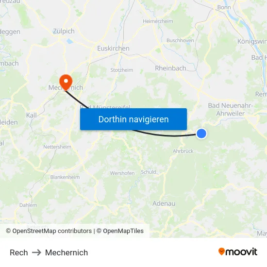 Rech to Mechernich map