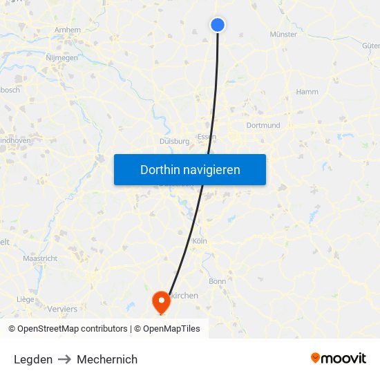 Legden to Mechernich map