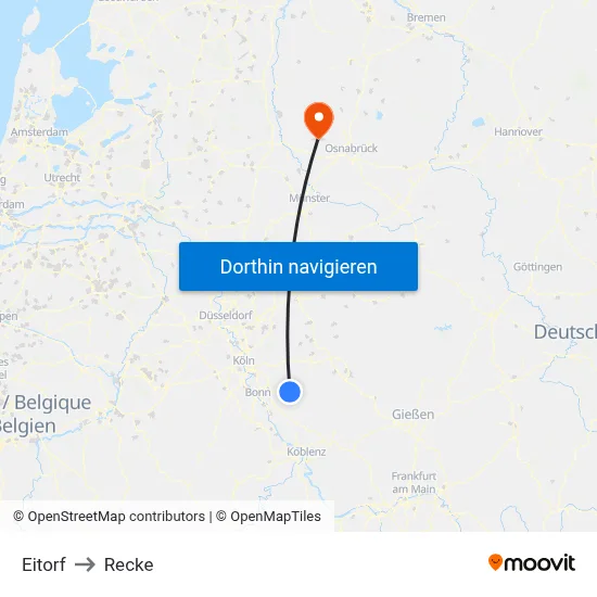 Eitorf to Recke map