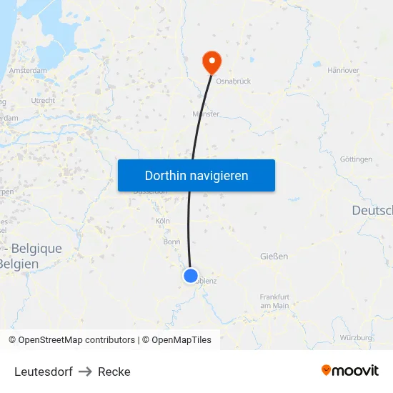 Leutesdorf to Recke map