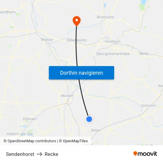Sendenhorst to Recke map