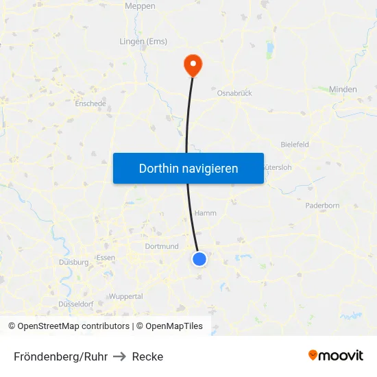 Fröndenberg/Ruhr to Recke map