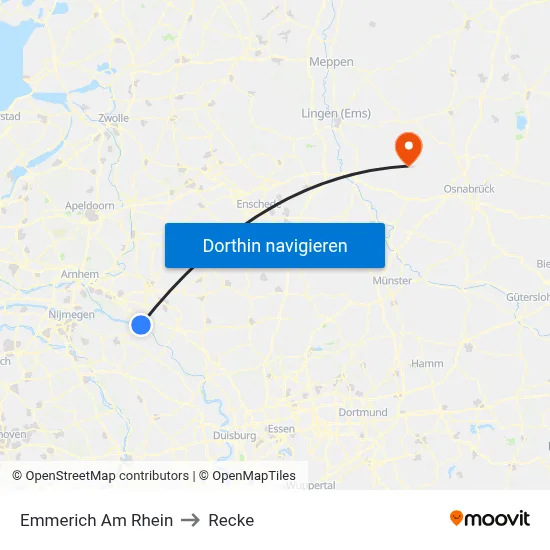 Emmerich Am Rhein to Recke map