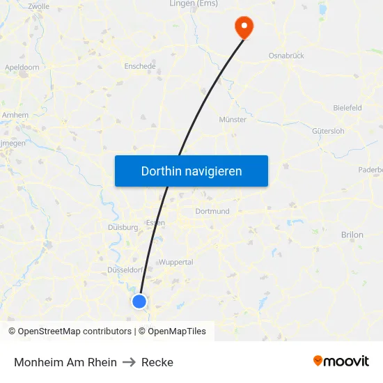 Monheim Am Rhein to Recke map