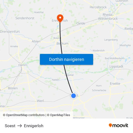 Soest to Ennigerloh map