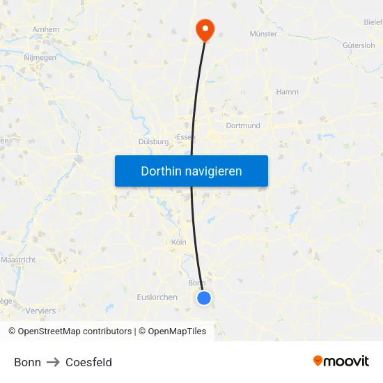 Bonn to Coesfeld map
