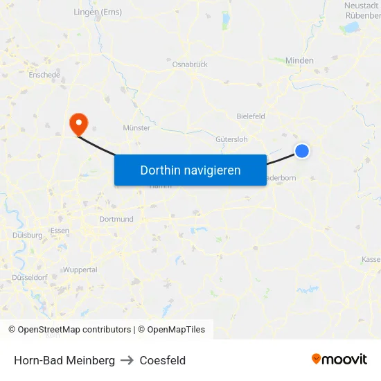 Horn-Bad Meinberg to Coesfeld map