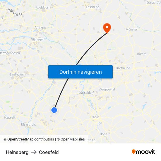 Heinsberg to Coesfeld map