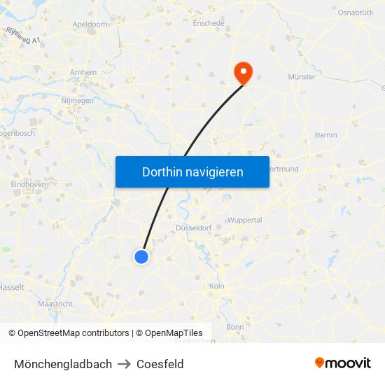 Mönchengladbach to Coesfeld map
