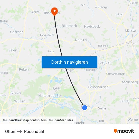 Olfen to Rosendahl map