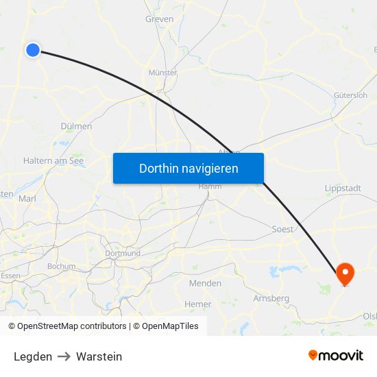 Legden to Warstein map