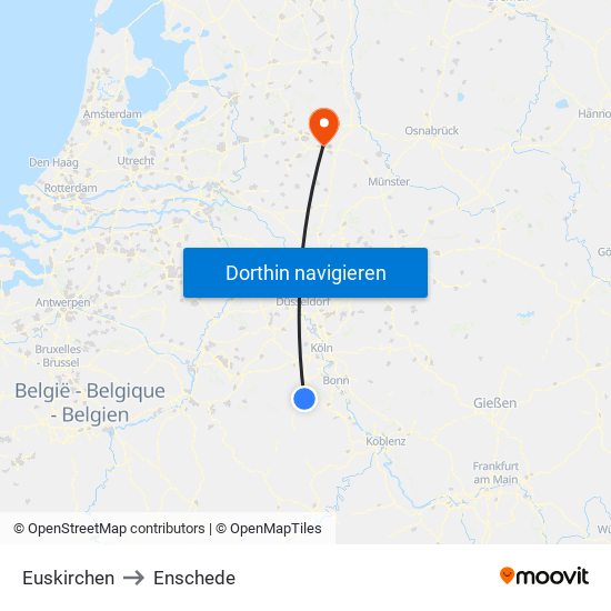 Euskirchen to Enschede map
