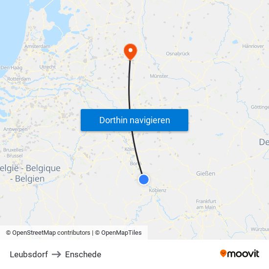 Leubsdorf to Enschede map