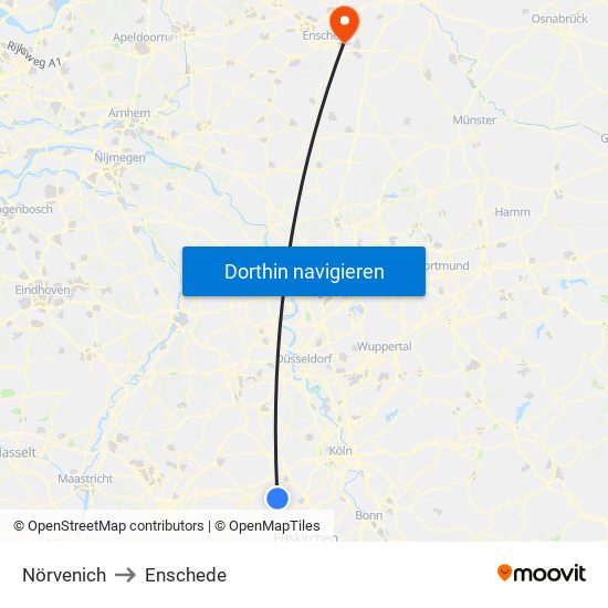 Nörvenich to Enschede map