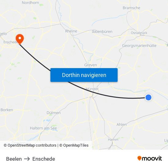 Beelen to Enschede map