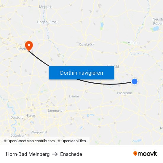 Horn-Bad Meinberg to Enschede map