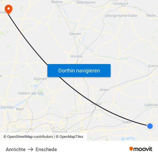 Anröchte to Enschede map