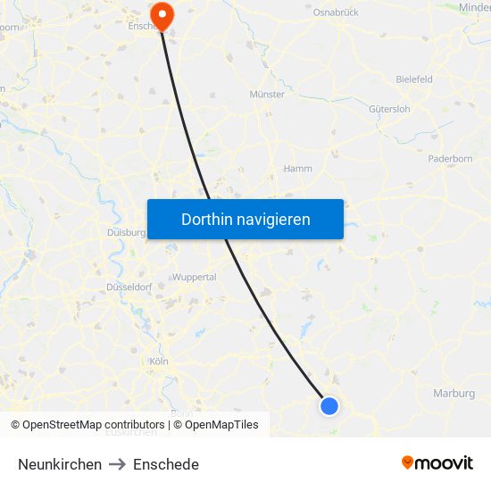 Neunkirchen to Enschede map