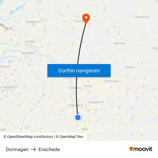Dormagen to Enschede map