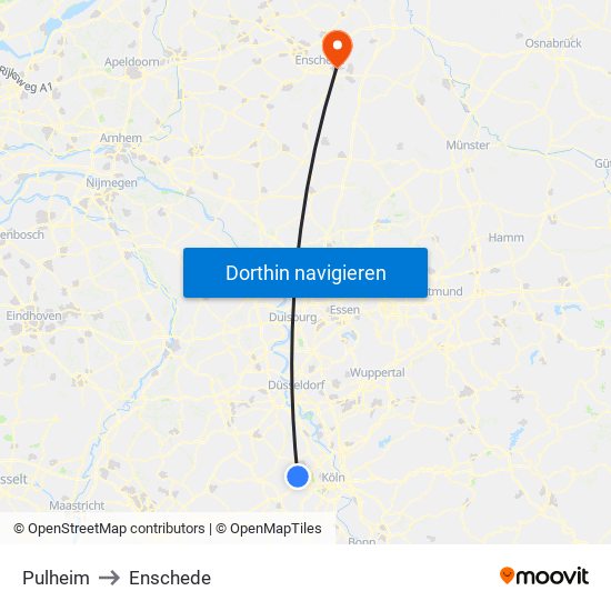 Pulheim to Enschede map