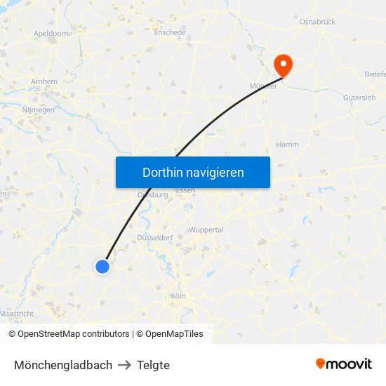 Mönchengladbach to Telgte map