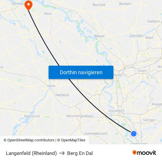 Langenfeld (Rheinland) to Berg En Dal map