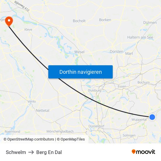 Schwelm to Berg En Dal map