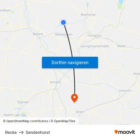 Recke to Sendenhorst map