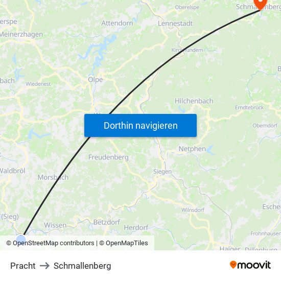 Pracht to Schmallenberg map